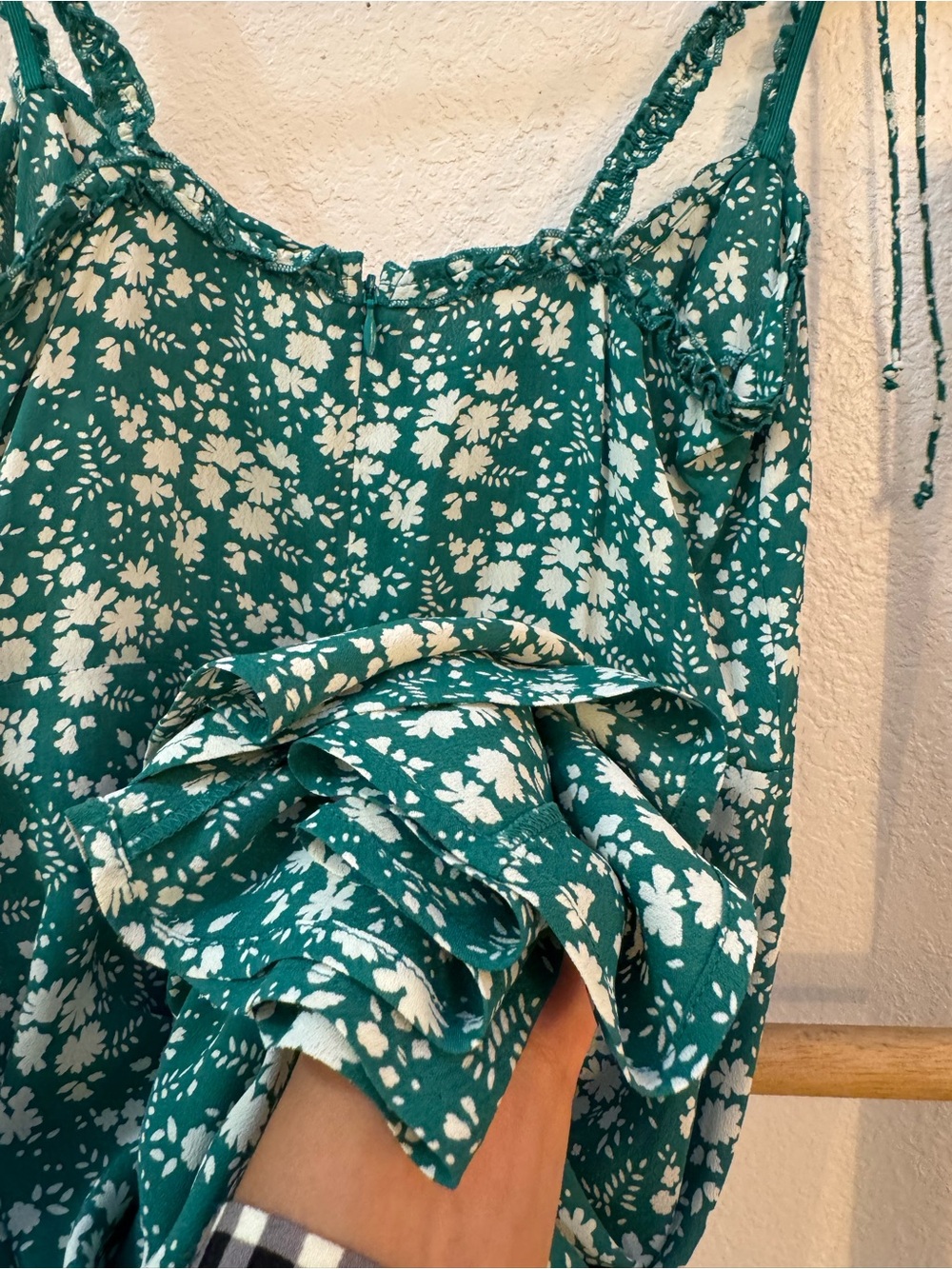 For Love and Lemons Zamira Green Floral Sundress with Sweetheart Neckline Ruffle - Picture 14 of 15